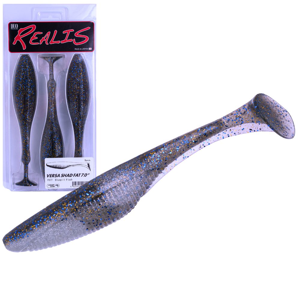 Leurres Souples DUO REALIS VERSA SHAD FAT 7'' - F076 - Lot De 3 - 17,78 Cm