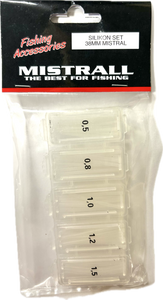 Mistrall silikona trubiņas seti pludiņiem 38mm - 0.5, 0.8, 1.0, 1.2, 1.5