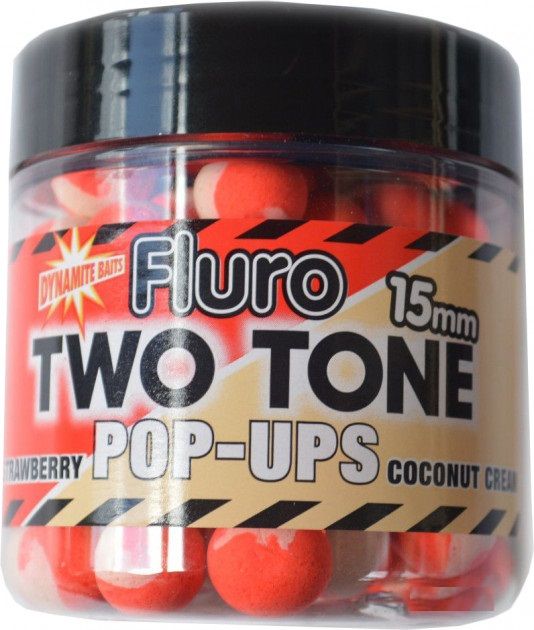 Peldošās boilas Two Tone Pop-Ups Strawberry & Coconut 15mm